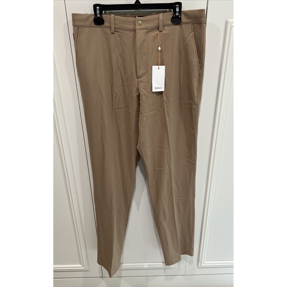 Quince 24/7 Smart Chino Pants Mens 36x34 Khaki Ultra Stretch Casual Preppy New